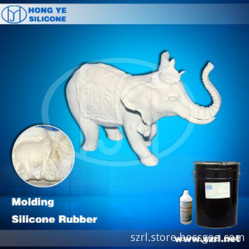 Moulding silicone rubber for animal sculptures